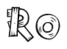 The image contains the name Ro written in a decorative, stylized font with a hand-drawn appearance. The lines are made up of what appears to be planks of wood, which are nailed together
