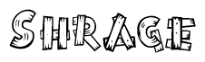 The clipart image shows the name Shrage stylized to look as if it has been constructed out of wooden planks or logs. Each letter is designed to resemble pieces of wood.
