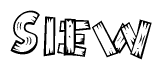 The clipart image shows the name Siew stylized to look like it is constructed out of separate wooden planks or boards, with each letter having wood grain and plank-like details.