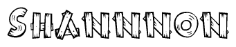 The clipart image shows the name Shannnon stylized to look like it is constructed out of separate wooden planks or boards, with each letter having wood grain and plank-like details.