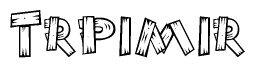 The clipart image shows the name Trpimir stylized to look like it is constructed out of separate wooden planks or boards, with each letter having wood grain and plank-like details.
