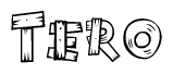 The clipart image shows the name Tero stylized to look like it is constructed out of separate wooden planks or boards, with each letter having wood grain and plank-like details.
