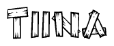The clipart image shows the name Tiina stylized to look like it is constructed out of separate wooden planks or boards, with each letter having wood grain and plank-like details.
