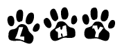 Animal Paw Prints with Lhy Lettering