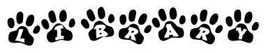 Animal Paw Prints with Library Lettering
