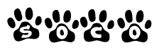 Animal Paw Prints with Soco Lettering