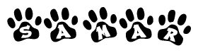 Animal Paw Prints with Samar Lettering