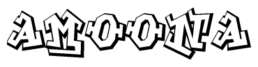 The clipart image features a stylized text in a graffiti font that reads Amoona.