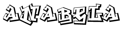 The clipart image depicts the word Anabela in a style reminiscent of graffiti. The letters are drawn in a bold, block-like script with sharp angles and a three-dimensional appearance.