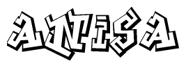 The clipart image features a stylized text in a graffiti font that reads Anisa.