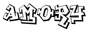 The clipart image features a stylized text in a graffiti font that reads Amory.