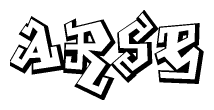 The clipart image features a stylized text in a graffiti font that reads Arse.