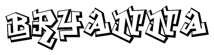 The clipart image features a stylized text in a graffiti font that reads Bryanna.