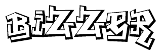 The clipart image features a stylized text in a graffiti font that reads Bizzer.