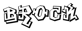 The clipart image depicts the word Brock in a style reminiscent of graffiti. The letters are drawn in a bold, block-like script with sharp angles and a three-dimensional appearance.