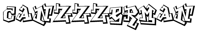 The clipart image features a stylized text in a graffiti font that reads Canzzzerman.