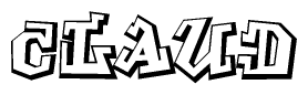 The clipart image features a stylized text in a graffiti font that reads Claud.