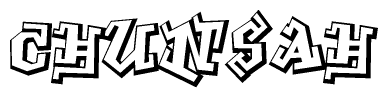 The clipart image features a stylized text in a graffiti font that reads Chunsah.