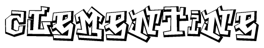 The clipart image features a stylized text in a graffiti font that reads Clementine.