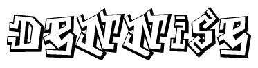 The clipart image features a stylized text in a graffiti font that reads Dennise.