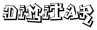 The clipart image features a stylized text in a graffiti font that reads Dimitar.