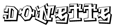 The clipart image features a stylized text in a graffiti font that reads Donette.