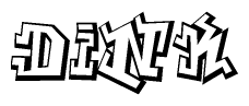 The clipart image features a stylized text in a graffiti font that reads Dink.