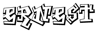 The clipart image features a stylized text in a graffiti font that reads Ernest.