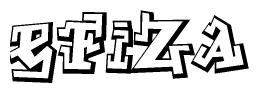 The clipart image depicts the word Efiza in a style reminiscent of graffiti. The letters are drawn in a bold, block-like script with sharp angles and a three-dimensional appearance.
