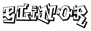 The clipart image features a stylized text in a graffiti font that reads Elinor.