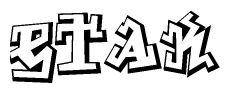 The clipart image features a stylized text in a graffiti font that reads Etak.