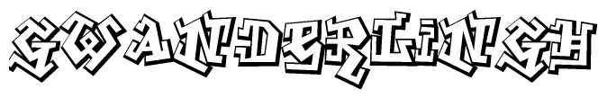 The clipart image features a stylized text in a graffiti font that reads Gwanderlingh.