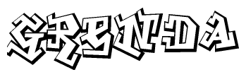 The clipart image features a stylized text in a graffiti font that reads Grenda.