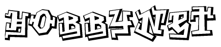 The clipart image features a stylized text in a graffiti font that reads Hobbynet.
