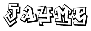 The clipart image features a stylized text in a graffiti font that reads Jayme.