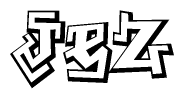 The clipart image features a stylized text in a graffiti font that reads Jez.