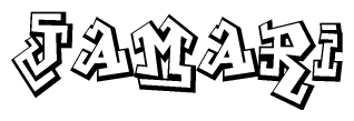 The clipart image features a stylized text in a graffiti font that reads Jamari.
