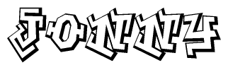The clipart image features a stylized text in a graffiti font that reads Jonny.