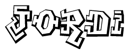 The clipart image features a stylized text in a graffiti font that reads Jordi.