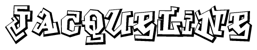 The clipart image features a stylized text in a graffiti font that reads Jacqueline.