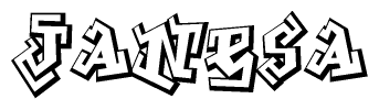 The clipart image features a stylized text in a graffiti font that reads Janesa.