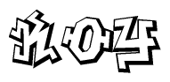 The clipart image features a stylized text in a graffiti font that reads Koy.