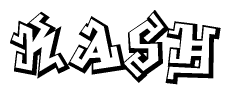 The clipart image features a stylized text in a graffiti font that reads Kash.
