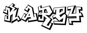 The clipart image features a stylized text in a graffiti font that reads Karey.