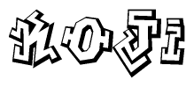 The clipart image features a stylized text in a graffiti font that reads Koji.