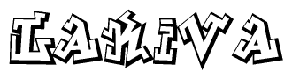 The clipart image features a stylized text in a graffiti font that reads Lakiva.
