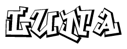 The clipart image features a stylized text in a graffiti font that reads Luna.