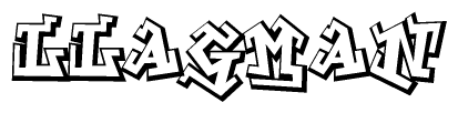 The clipart image features a stylized text in a graffiti font that reads Llagman.
