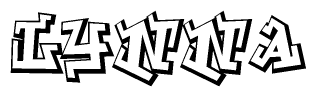 The clipart image features a stylized text in a graffiti font that reads Lynna.