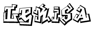 The clipart image features a stylized text in a graffiti font that reads Lekisa.